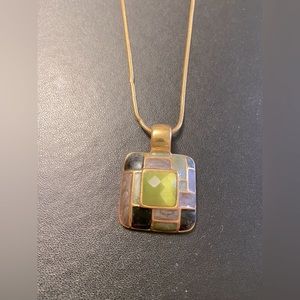 Vintage colorful square necklace